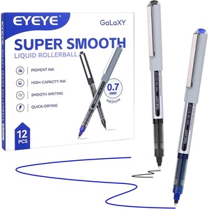 image:imageEYEYE Rollerball Pens 10mm 12 Pack 6 Black 6 Blue Roller Ball Pen Quick Dry Liquid Ink Pens Bold Point Smooth Writing Pen for Journaling Note Taking Office School SuppliesBlackBlue