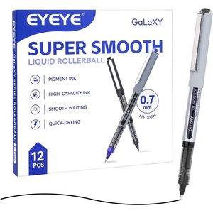 image:imageEYEYE Rollerball Pens 10mm 12 Pack 6 Black 6 Blue Roller Ball Pen Quick Dry Liquid Ink Pens Bold Point Smooth Writing Pen for Journaling Note Taking Office School SuppliesBlack