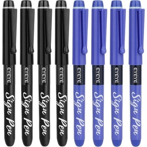image:imageEYEYE Sign Pen Liquid Ink Tip Pack of 8 3Black 3 Blue 2 Red  10mm Nib Tip 06mm Line Width Sign Fibre Tip Point  Fineliner Marker PensBlackBlue