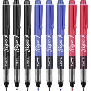 image:imageEYEYE Sign Pen Liquid Ink Tip Pack of 8 3Black 3 Blue 2 Red  10mm Nib Tip 06mm Line Width Sign Fibre Tip Point  Fineliner Marker PensBlackBlueRed