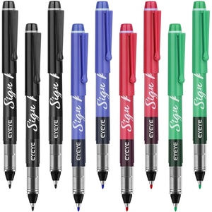 image:imageEYEYE Sign Pens 9 Pack Black Blue Red Green 10mm Nib Tip  06mm Line Liquid Ink Sign Pen Smooth Writing  Fineliner Marker Pens Quick Drying4 Colors