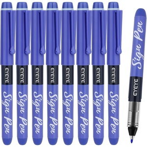 image:imageEYEYE Sign Pens 9 Pack Black Blue Red Green 10mm Nib Tip  06mm Line Liquid Ink Sign Pen Smooth Writing  Fineliner Marker Pens Quick DryingBlue