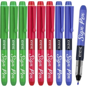 image:imageEYEYE Sign Pens 9 Pack Black Blue Red Green 10mm Nib Tip  06mm Line Liquid Ink Sign Pen Smooth Writing  Fineliner Marker Pens Quick DryingBlueRedGreen
