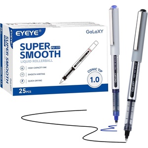 image:imageEYEYE Rollerball Pens 10mm 50 Pack 3 Colors Roller Ball Pen Quick Dry Liquid Ink Pens Bold Point Smooth Writing Pen for Journaling Note Taking Office School SuppliesBlackBlue